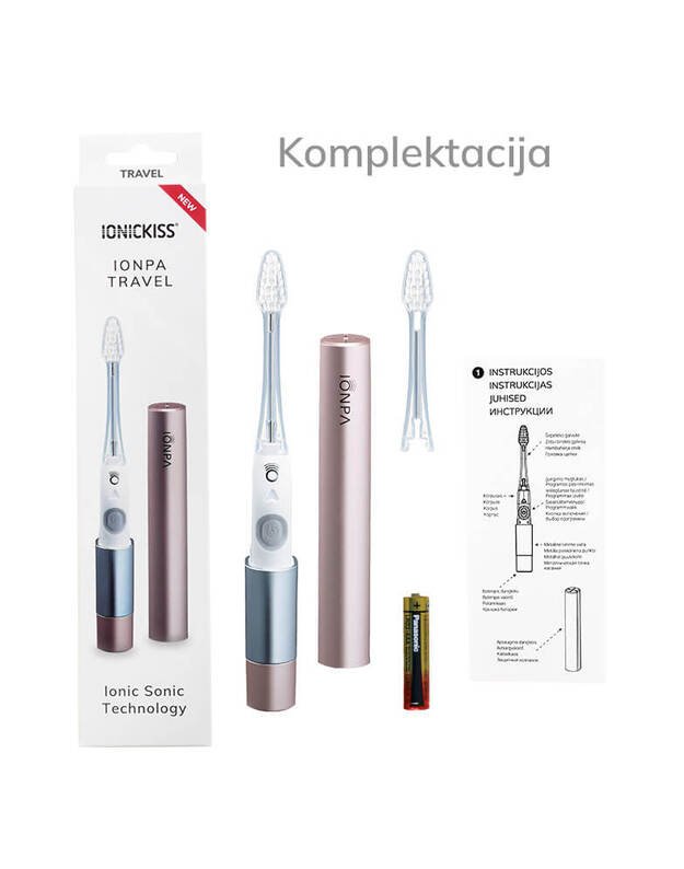 Elektrinis garsinis dantų šepetėlis IONICKISS IONPA TRAVEL (su baterija)
