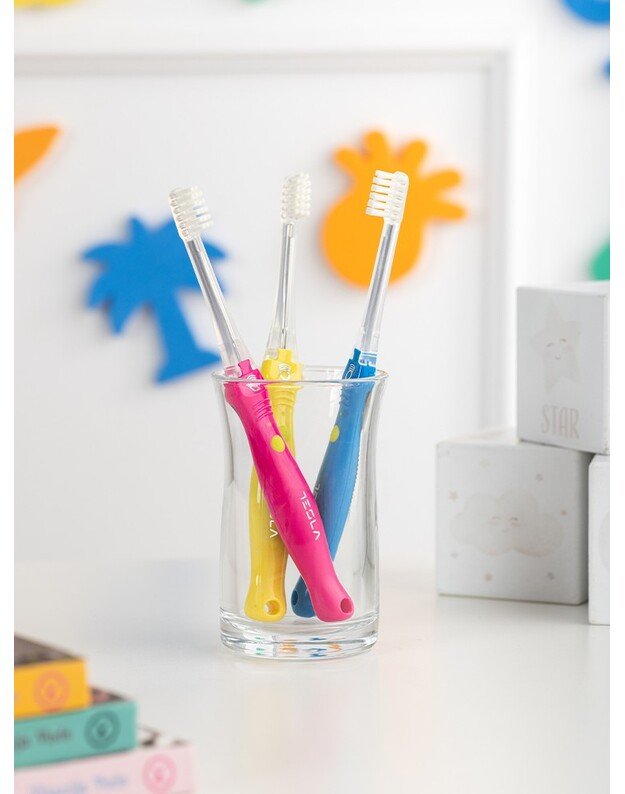 Joninis vaikiškas dantų šepetėlis TESLA KIDS, SOFT (minkštas)  2
